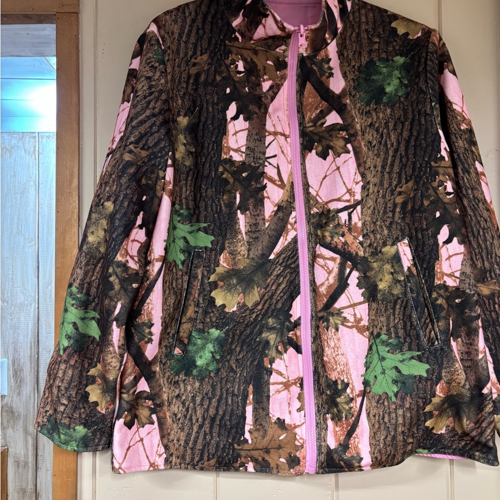 Pink and Brown Camouflage Jacket